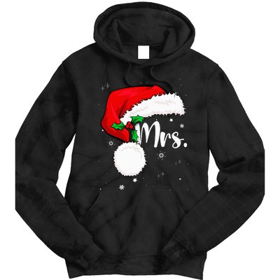 Mr Mrs Claus Christmas Couples Matching His And Her Pajamas Tie Dye Hoodie