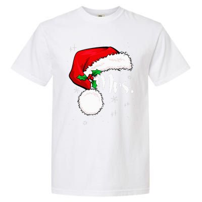 Mr Mrs Claus Christmas Couples Matching His And Her Pajamas Garment-Dyed Heavyweight T-Shirt