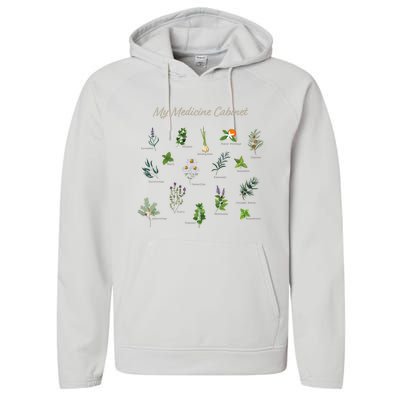 My Medicine Cabinet Natural Healing Plants Medicinal Herbs Performance Fleece Hoodie