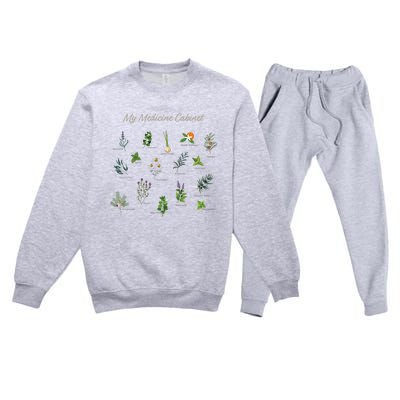 My Medicine Cabinet Natural Healing Plants Medicinal Herbs Premium Crewneck Sweatsuit Set