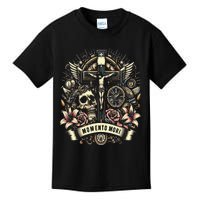 Memento Mori Catholic Crucifix Traditional Latin Mass Skull Kids T-Shirt