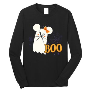 Minnie Mouse Cute Little Ghost Boo Halloween Long Sleeve Shirt