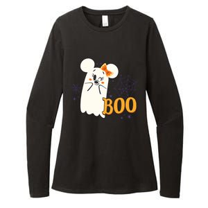 Minnie Mouse Cute Little Ghost Boo Halloween Womens CVC Long Sleeve Shirt