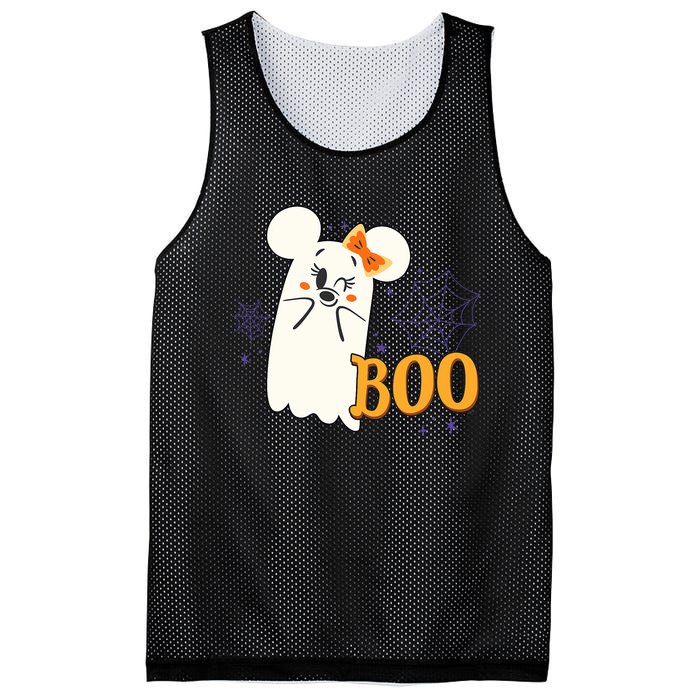 Minnie Mouse Cute Little Ghost Boo Halloween Mesh Reversible Basketball Jersey Tank