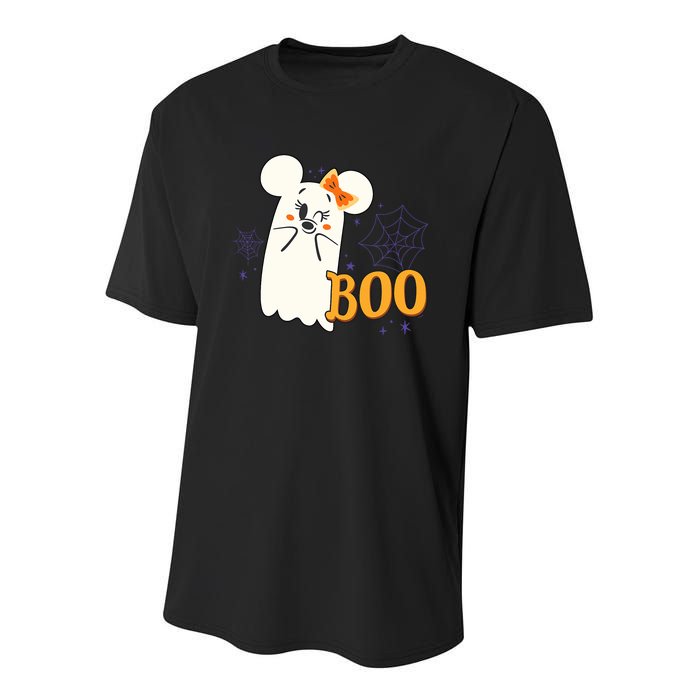 Minnie Mouse Cute Little Ghost Boo Halloween Youth Performance Sprint T-Shirt