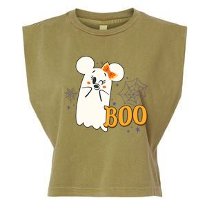 Minnie Mouse Cute Little Ghost Boo Halloween Garment-Dyed Women's Muscle Tee