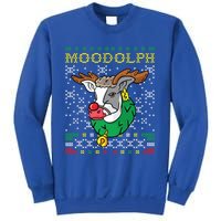 Moodolph Moo Cow Reindeer Ugly Christmas Sweater Farmer Gift Sweatshirt