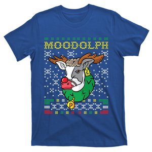 Moodolph Moo Cow Reindeer Ugly Christmas Sweater Farmer Gift T-Shirt