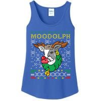 Moodolph Moo Cow Reindeer Ugly Christmas Sweater Farmer Gift Ladies Essential Tank