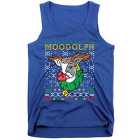 Moodolph Moo Cow Reindeer Ugly Christmas Sweater Farmer Gift Tank Top