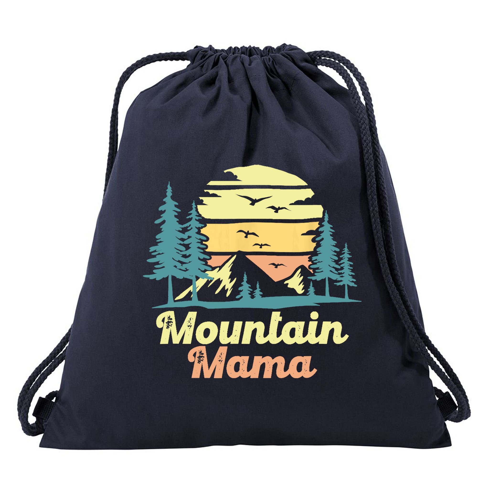 Mountain Mama Camping Hiking Mom Adventure Mothers Day Drawstring Bag