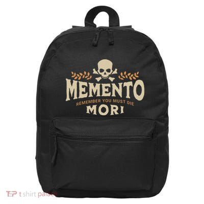 Memento Mori Catholic Meaning Traditional Latin Skull 16 in Basic Backpack
