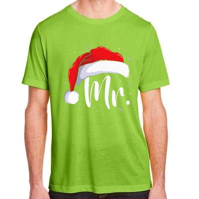 Mr Mrs Claus Christmas Couples Matching His And Her Pajamas Adult ChromaSoft Performance T-Shirt