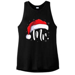 Mr Mrs Claus Christmas Couples Matching His And Her Pajamas Ladies PosiCharge Tri-Blend Wicking Tank