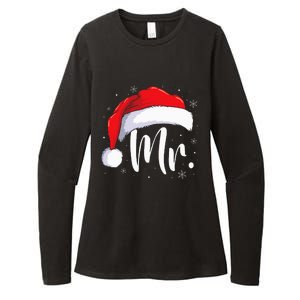 Mr Mrs Claus Christmas Couples Matching His And Her Pajamas Womens CVC Long Sleeve Shirt