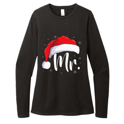 Mr Mrs Claus Christmas Couples Matching His And Her Pajamas Womens CVC Long Sleeve Shirt