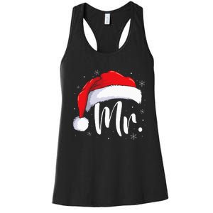 Mr Mrs Claus Christmas Couples Matching His And Her Pajamas Women's Racerback Tank