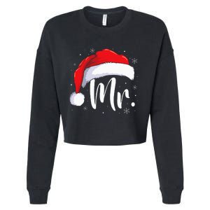 Mr Mrs Claus Christmas Couples Matching His And Her Pajamas Cropped Pullover Crew