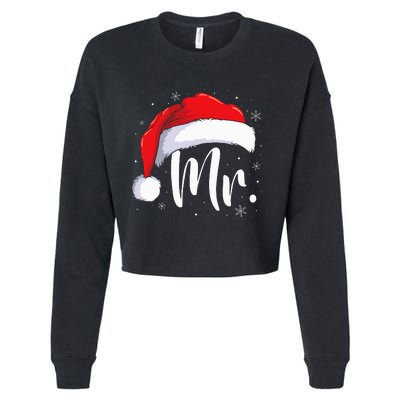 Mr Mrs Claus Christmas Couples Matching His And Her Pajamas Cropped Pullover Crew