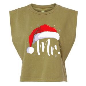 Mr Mrs Claus Christmas Couples Matching His And Her Pajamas Garment-Dyed Women's Muscle Tee