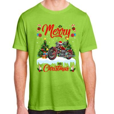 Motorcycle Merry Christmas Tree Lights Santa Motorcycle Xmas Cute Gift Adult ChromaSoft Performance T-Shirt