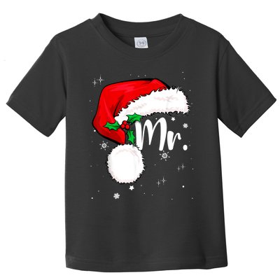 Mr Mrs Claus Christmas Couples Matching His And Her Pajamas Toddler T-Shirt