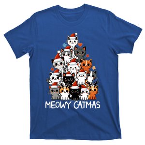 Merry Moewy Catmas Santa For Cat Mom Christmas Cat Funny Gift T-Shirt