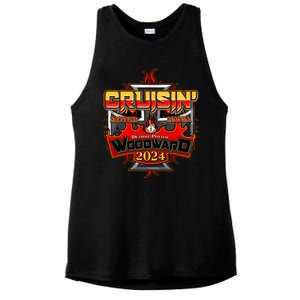 Motor Mania Cruisin Woodward 2024 Detroit To Pontiac Ladies PosiCharge Tri-Blend Wicking Tank