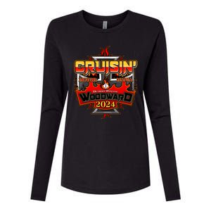 Motor Mania Cruisin Woodward 2024 Detroit To Pontiac Womens Cotton Relaxed Long Sleeve T-Shirt