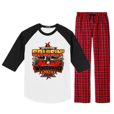 Motor Mania Cruisin Woodward 2024 Detroit To Pontiac Raglan Sleeve Pajama Set