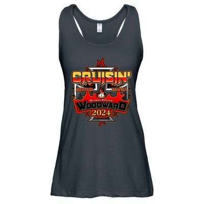 Motor Mania Cruisin Woodward 2024 Detroit To Pontiac Ladies Essential Flowy Tank