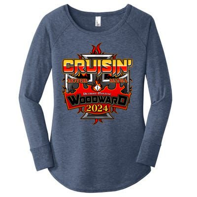 Motor Mania Cruisin Woodward 2024 Detroit To Pontiac Women's Perfect Tri Tunic Long Sleeve Shirt