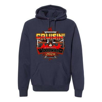 Motor Mania Cruisin Woodward 2024 Detroit To Pontiac Premium Hoodie