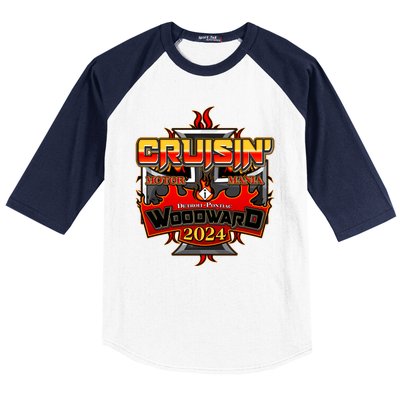 Motor Mania Cruisin Woodward 2024 Detroit To Pontiac Baseball Sleeve Shirt