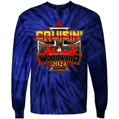 Motor Mania Cruisin Woodward 2024 Detroit To Pontiac Tie-Dye Long Sleeve Shirt