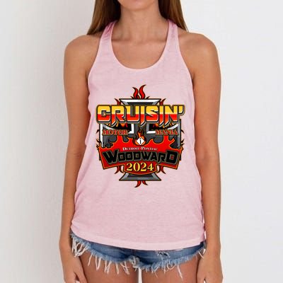 Motor Mania Cruisin Woodward 2024 Detroit To Pontiac Women's Knotted Racerback Tank