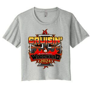 Motor Mania Cruisin Woodward 2024 Detroit To Pontiac Women's Crop Top Tee