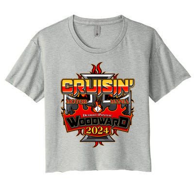 Motor Mania Cruisin Woodward 2024 Detroit To Pontiac Women's Crop Top Tee