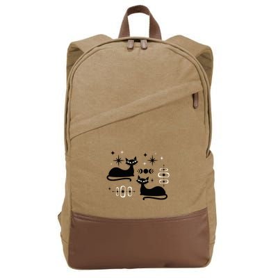 Midcentury Mid Century Cat Retro Atomic Age Space Modern Cotton Canvas Backpack