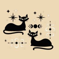 Midcentury Mid Century Cat Retro Atomic Age Space Modern Zip Tote Bag
