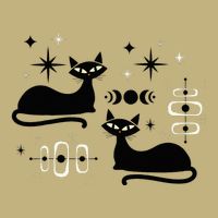 Midcentury Mid Century Cat Retro Atomic Age Space Modern Cooling Performance Crew T-Shirt