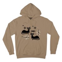 Midcentury Mid Century Cat Retro Atomic Age Space Modern Hoodie