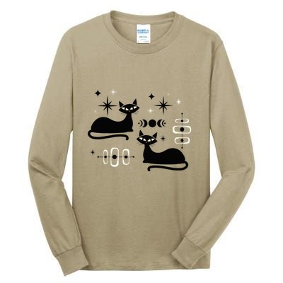 Midcentury Mid Century Cat Retro Atomic Age Space Modern Tall Long Sleeve T-Shirt
