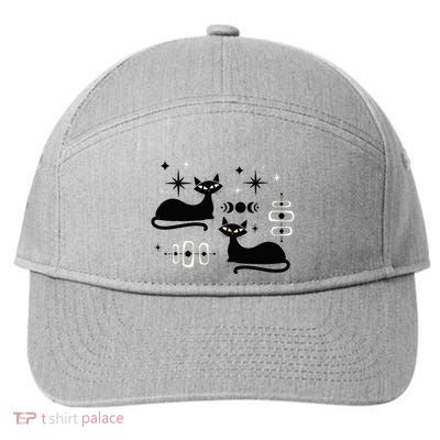 Midcentury Mid Century Cat Retro Atomic Age Space Modern 7-Panel Snapback Hat