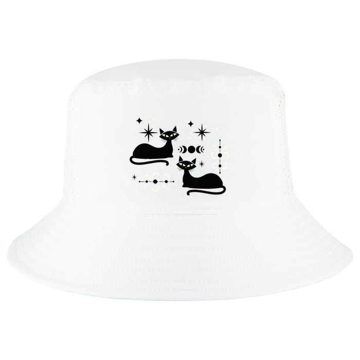 Midcentury Mid Century Cat Retro Atomic Age Space Modern Cool Comfort Performance Bucket Hat