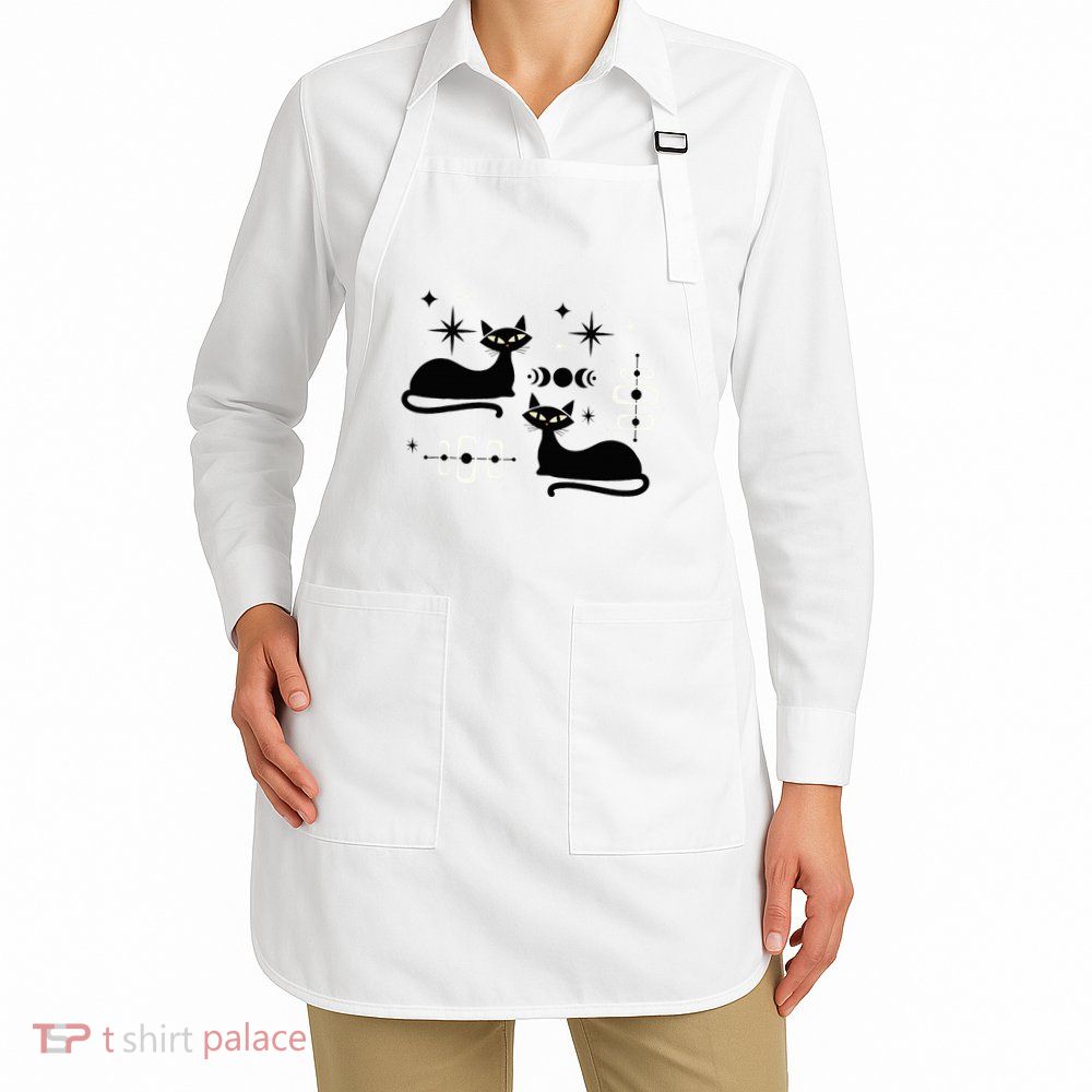 Midcentury Mid Century Cat Retro Atomic Age Space Modern Apron