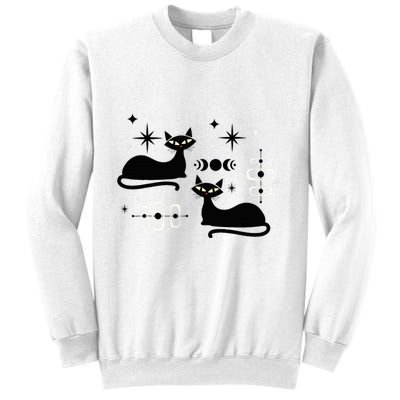 Midcentury Mid Century Cat Retro Atomic Age Space Modern Sweatshirt