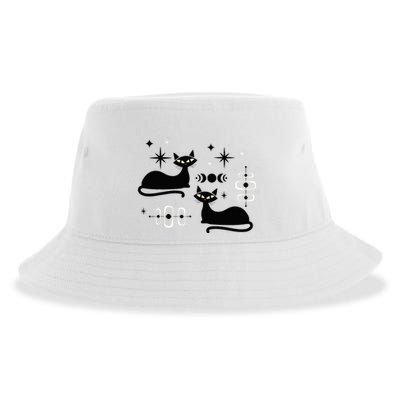 Midcentury Mid Century Cat Retro Atomic Age Space Modern Sustainable Bucket Hat
