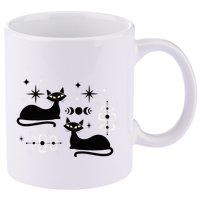 Midcentury Mid Century Cat Retro Atomic Age Space Modern 11oz C Handle Ceramic Mug