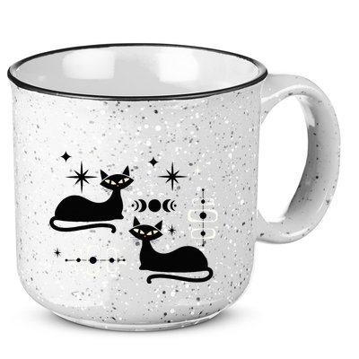 Midcentury Mid Century Cat Retro Atomic Age Space Modern 15oz Campfire Ceramic Mug